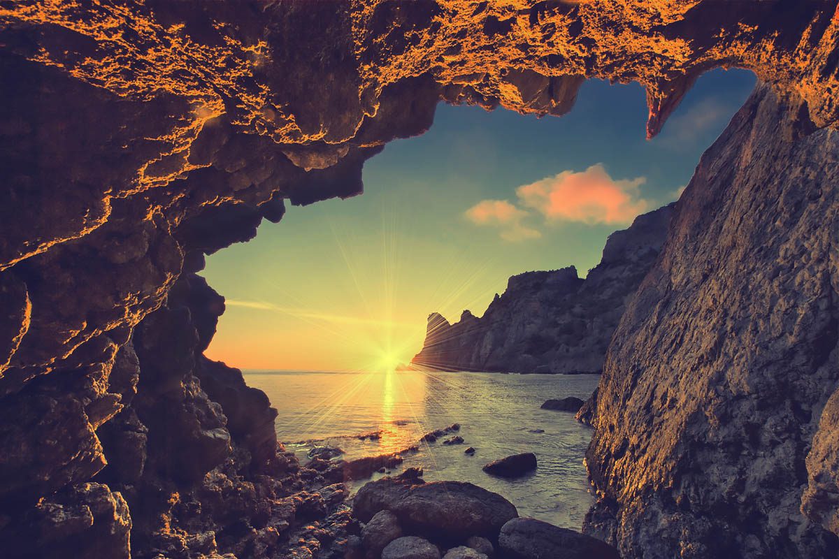 Sunset View Inside the Cave